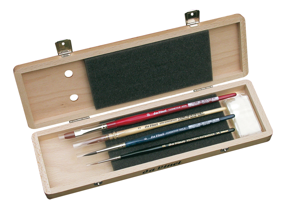 da Vinci Series 5279 WATER COLOUR BRUSH SET in a handy wooden box